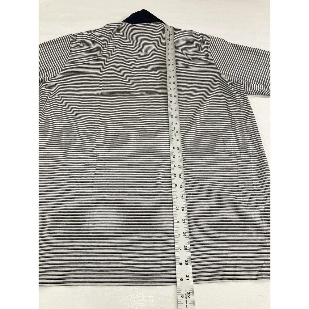 Polo Golf Ralph Lauren Polo Shirt Mens L Blue White Stripe Pima Cotton Pony